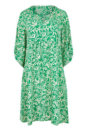 Product shot of the Sun Dress in colour Greentea (Green), from the front