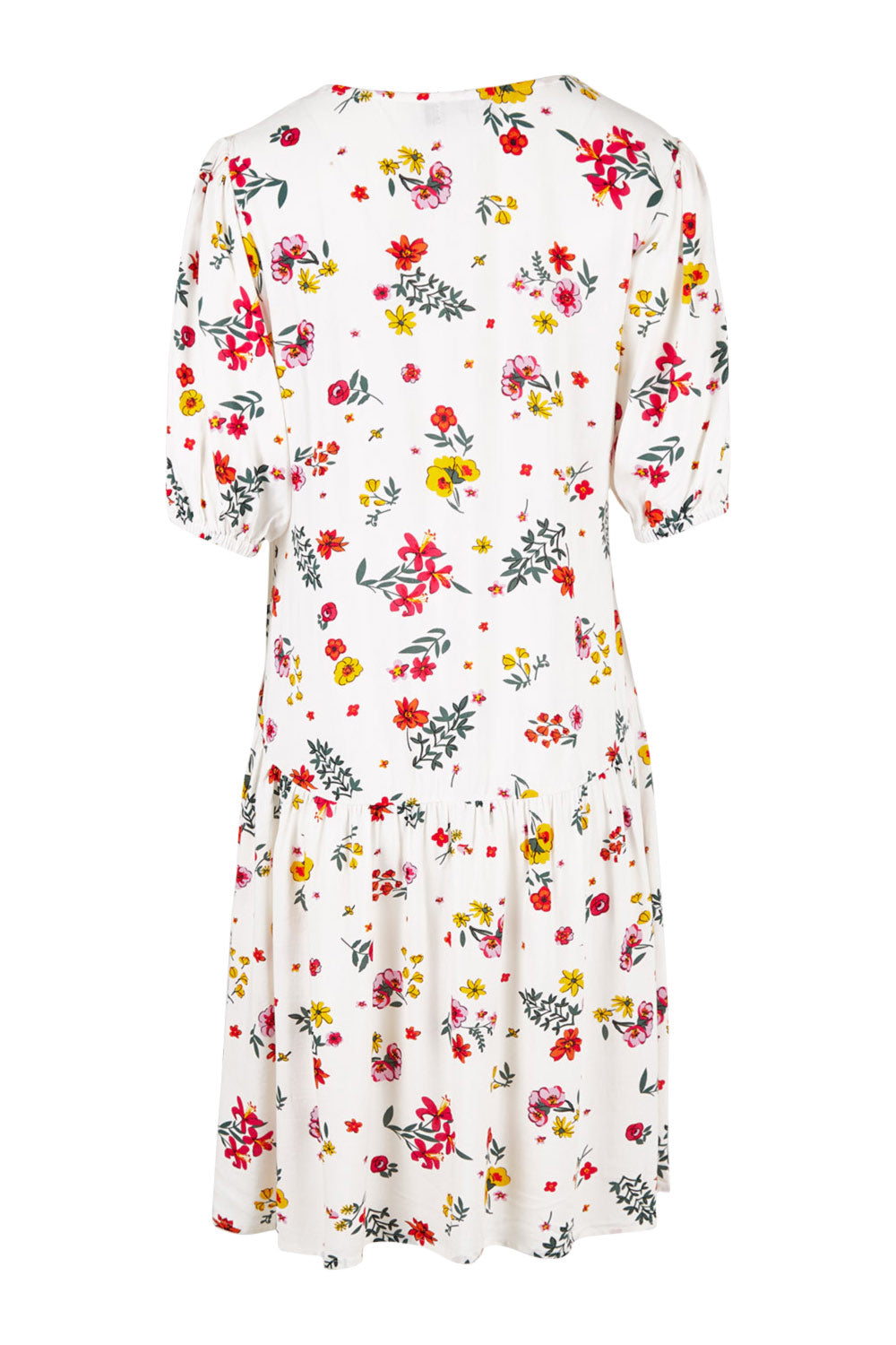 Product shot of the Paradise Print Tunic Dress in colour Print (White), from the back
