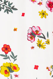 Product shot of the Paradise Print Tunic Dress in colour Print (White), detail