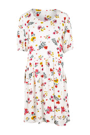 Product shot of the Paradise Print Tunic Dress in colour Print (White), from the front