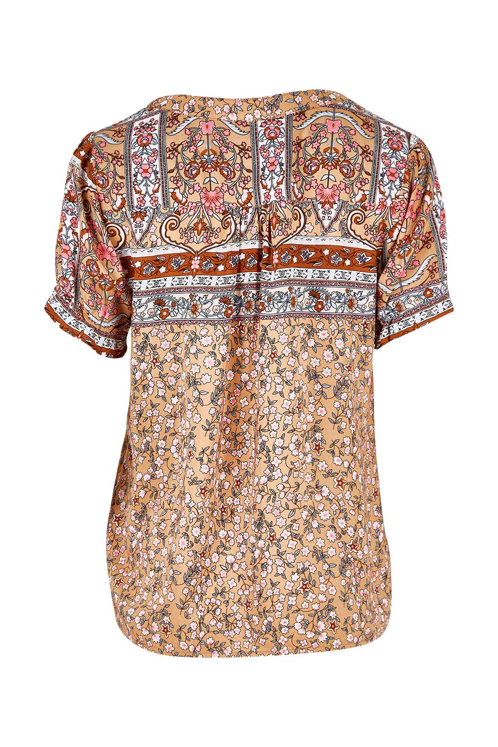 Product shot of the Summer Top in colour Toffee, from the back