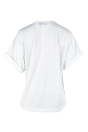 Product shot of the Floral Bouquet Tee in colour White (White), from the back