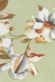 Product shot of the Floral Tiers Print Dress in colour Sage (Green), detail
