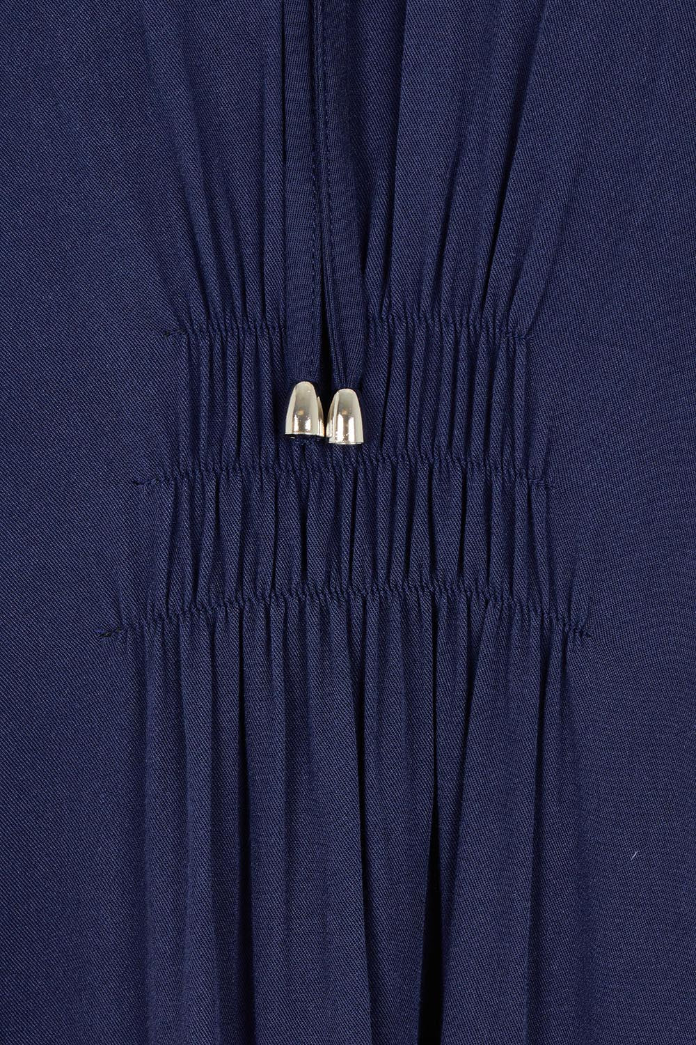 Product shot of the Lucy Core Dress in colour Navy (Blue), detail