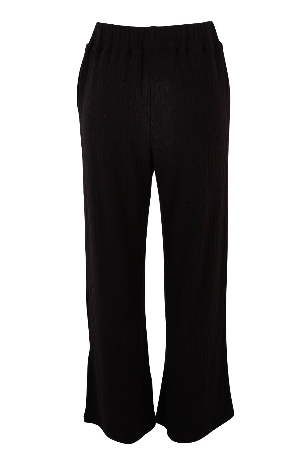 Product shot of the Rachel Rib Pant in colour Black (Black), from the back