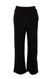 Product shot of the Rachel Rib Pant in colour Black (Black), from the front
