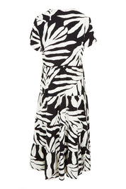 Product shot of the Tier Garden Dress in colour Black (Black), from the back