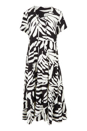 Product shot of the Tier Garden Dress in colour Black (Black), from the front