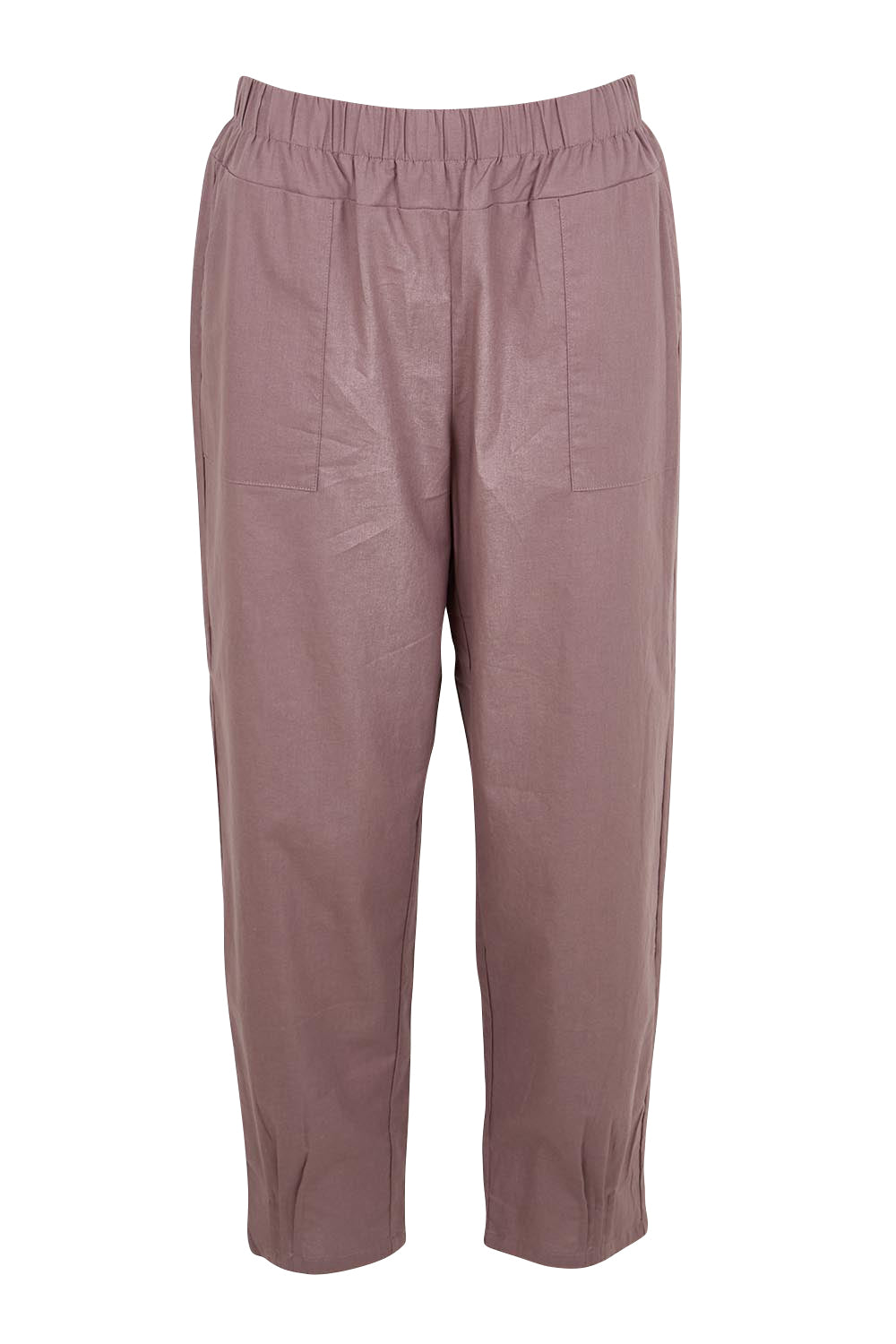 Product shot of the Cotton Linen Comfort Pant – Slate in colour Slate, from the front