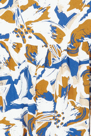 Product shot of the Billow Pocket Print Dress in colour Toffee (Blue), detail