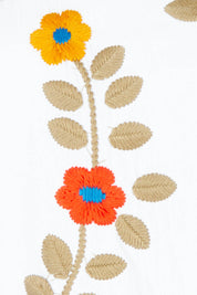 Product shot of the Hoi An Sleeveless Cotton Top in colour White (White), detail