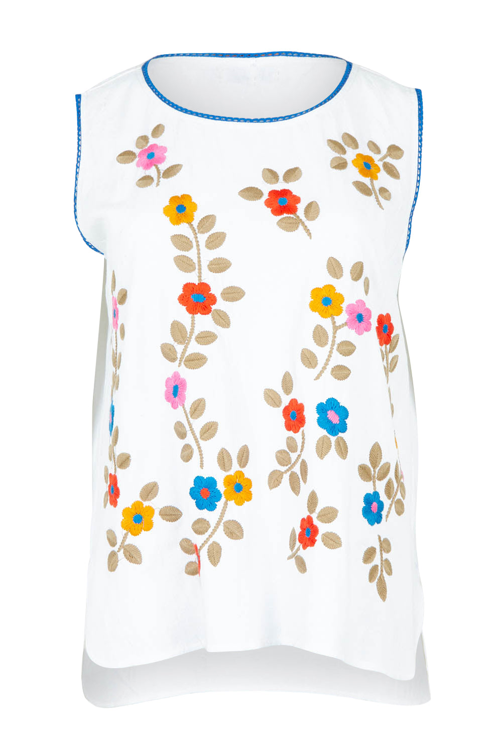 Product shot of the Hoi An Sleeveless Cotton Top in colour White (White), from the front