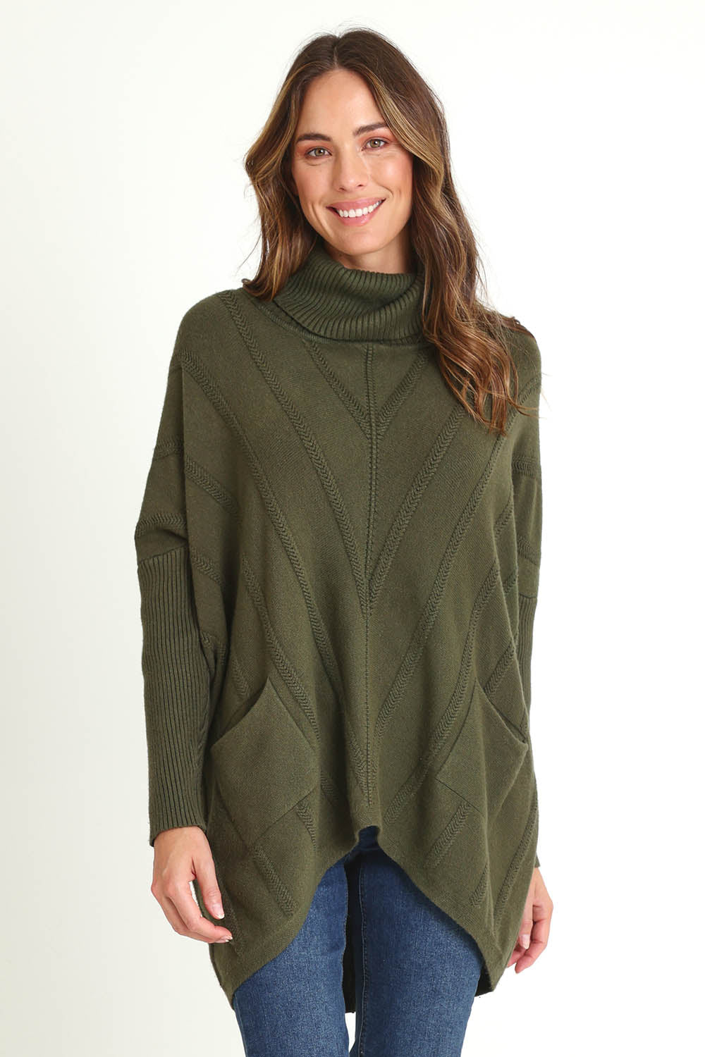 Polo Tunic Knit Jumper – Khaki