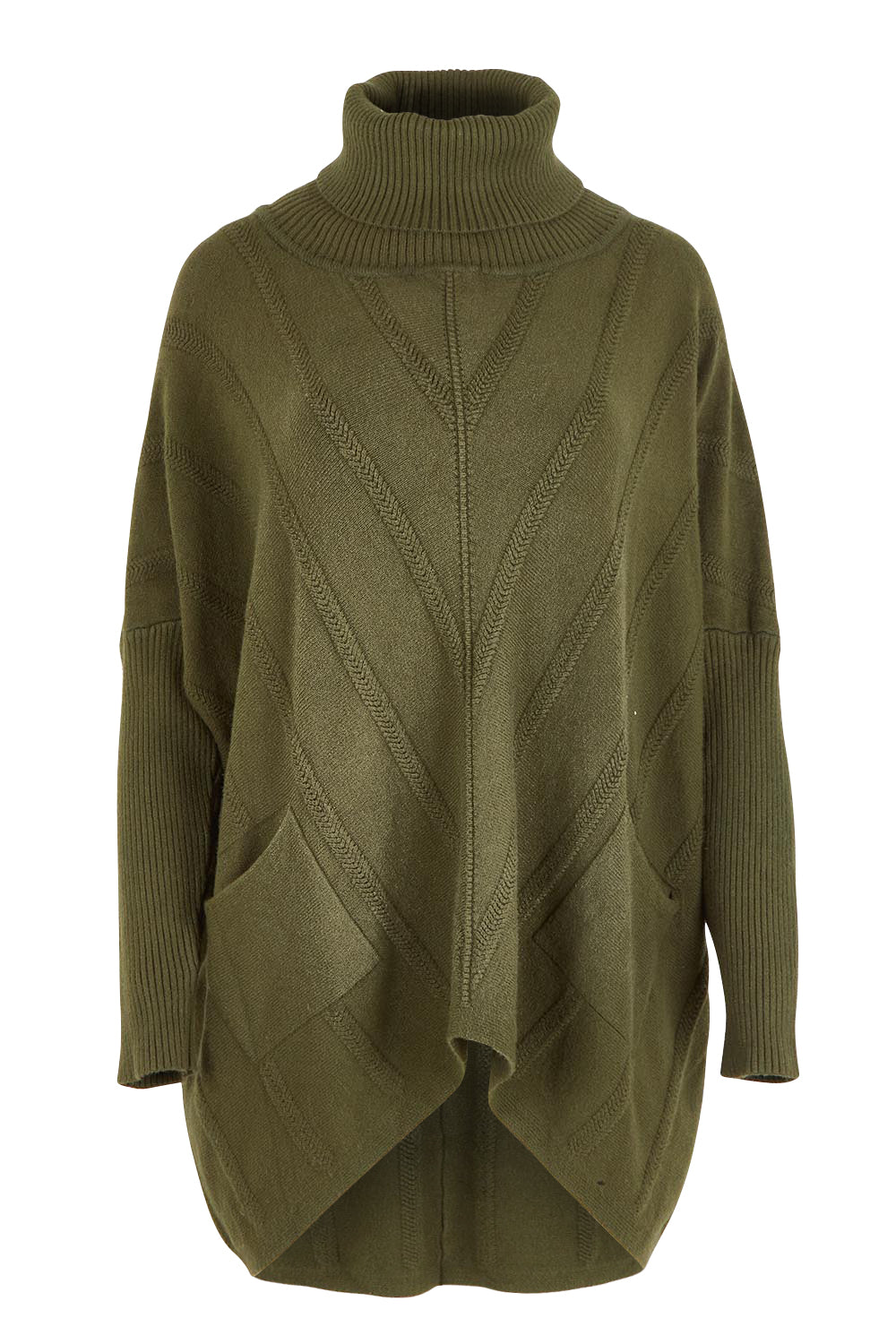 Polo Tunic Knit Jumper – Khaki