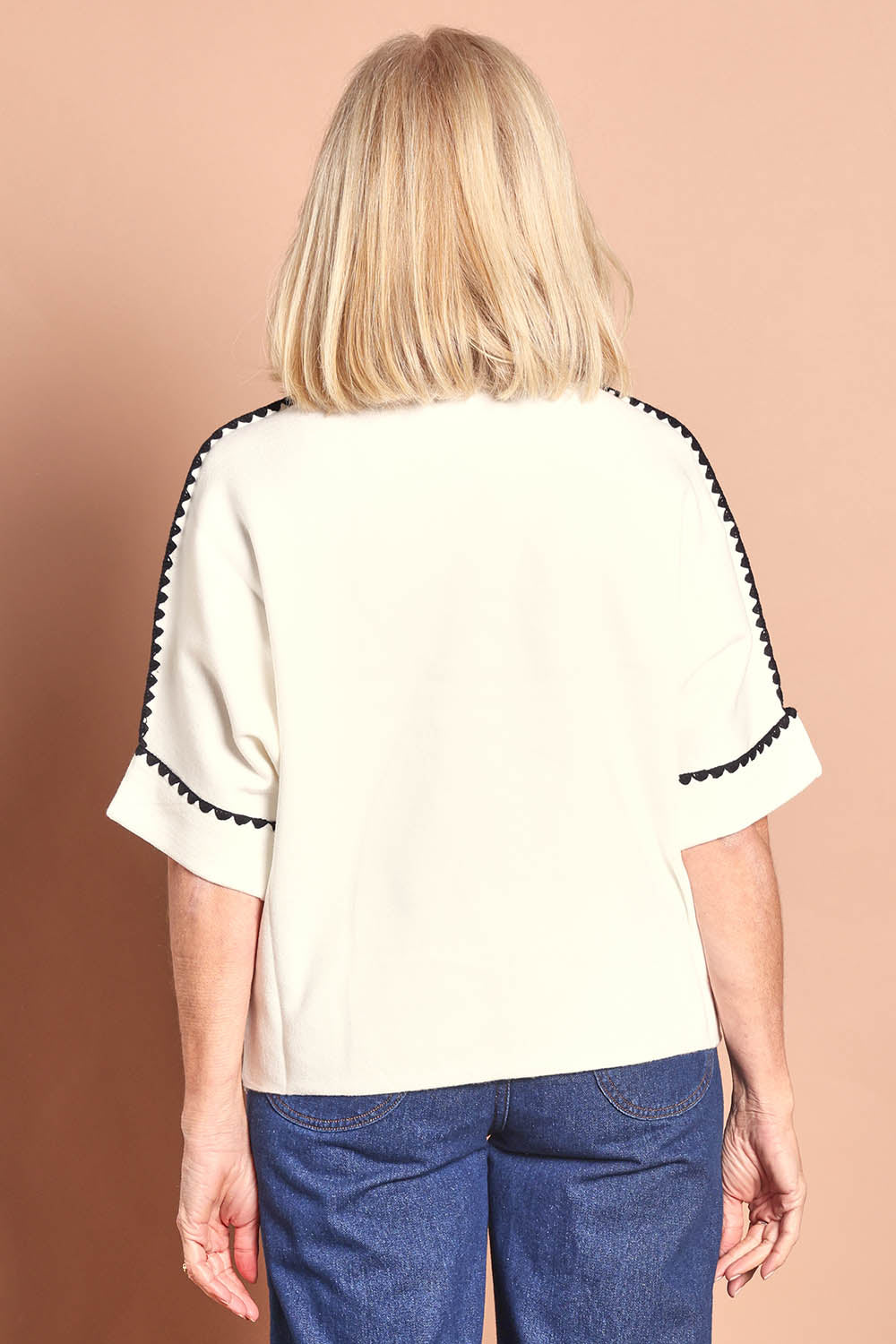 Piped Knit - Ivoryblk