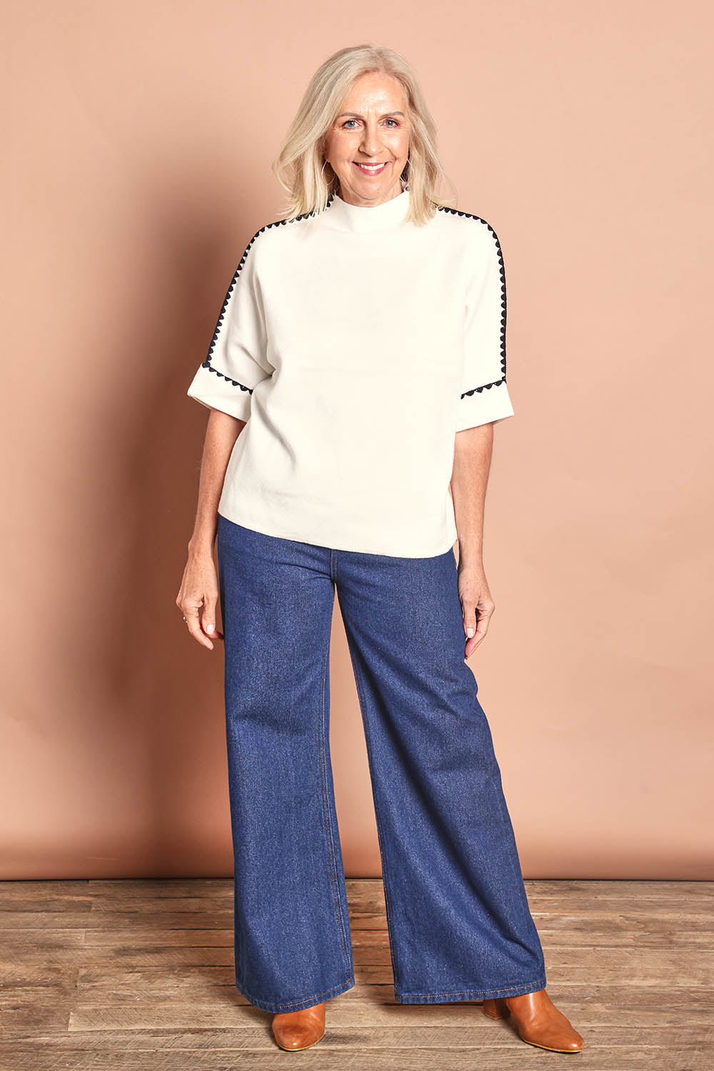 Piped Knit - Ivoryblk