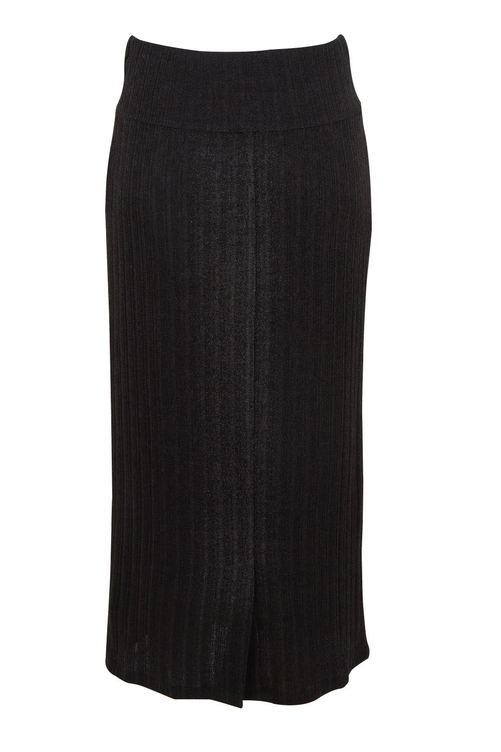 Product shot of the Knit Core Skirt in colour Black (Black), from the back