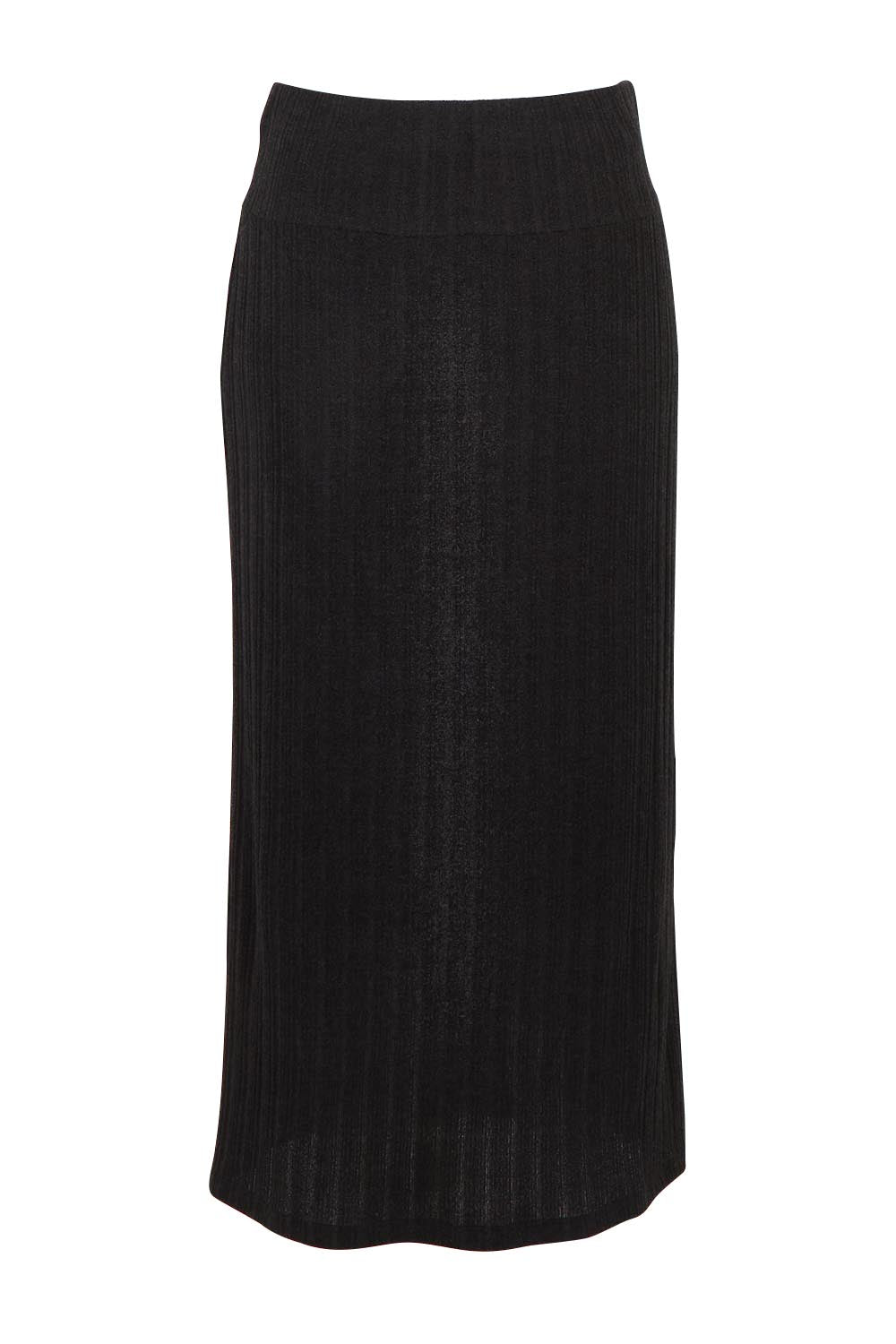 Product shot of the Knit Core Skirt in colour Black (Black), from the front