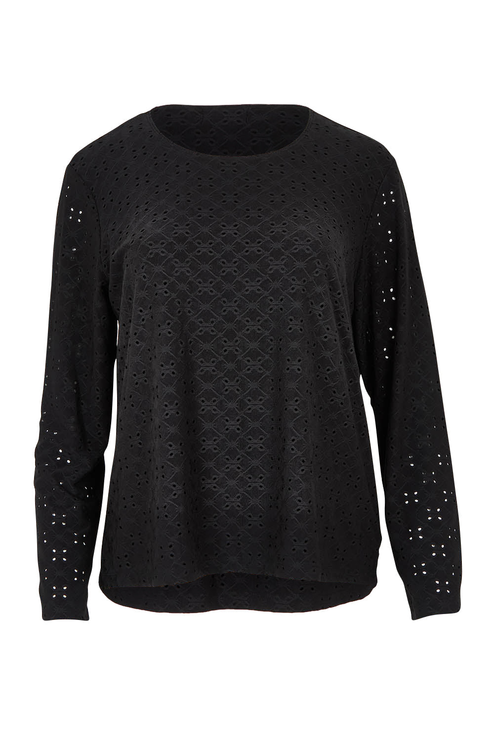 Preloved Lace Broderie Top - Black