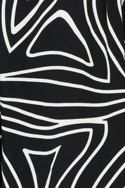Product shot of the Black And White Button Up Shirt in colour Blackwhite (Black), detail