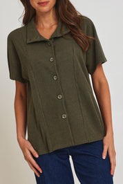 Preloved Vesty Top - Khaki