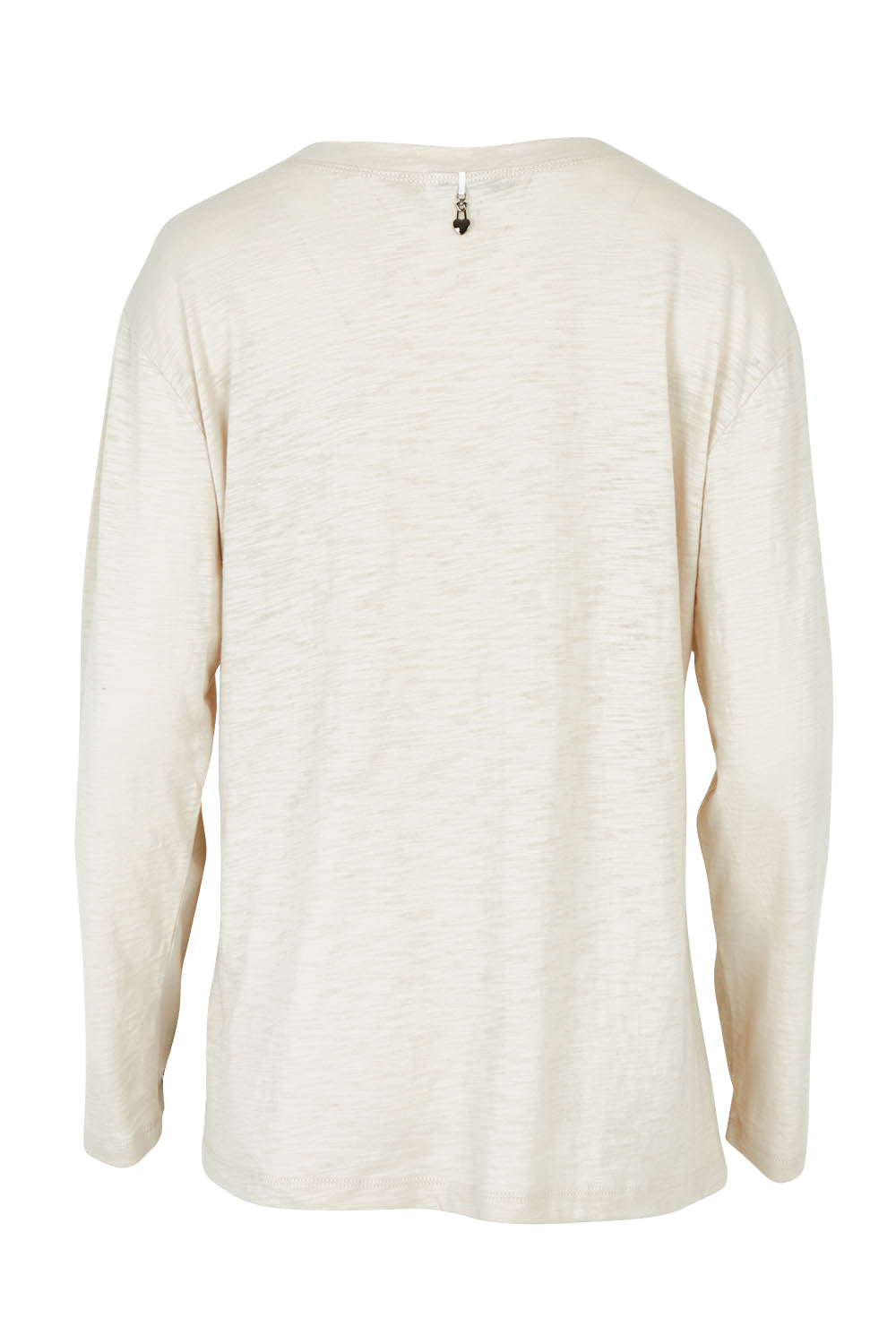 Product shot of the Foiling Around Cotton Tee in colour Oatmeal, from the back