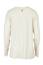 Product shot of the Foiling Around Cotton Tee in colour Oatmeal, from the back