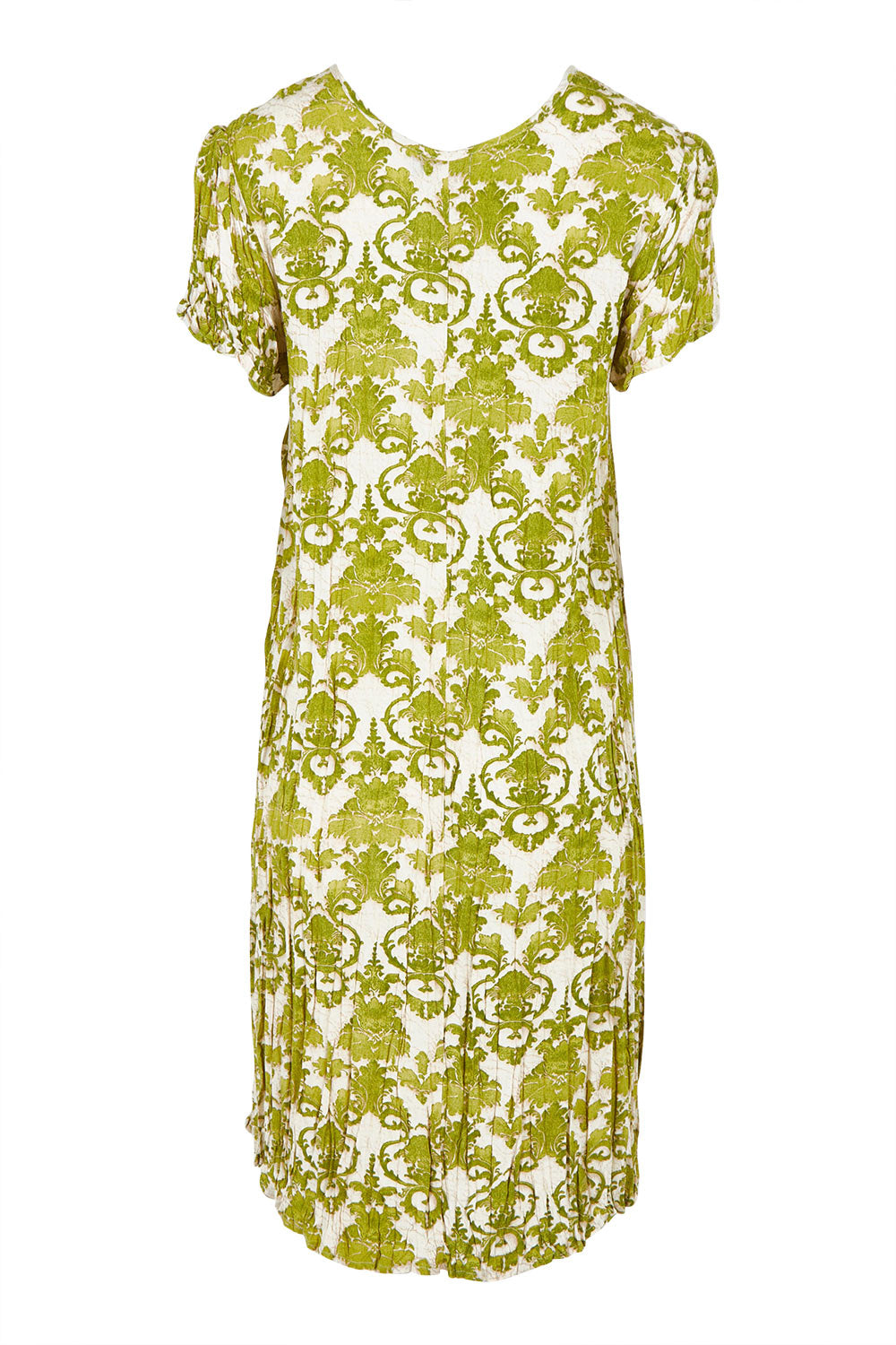 Product shot of the Summer Sands Dress in colour Lime (Green), from the back
