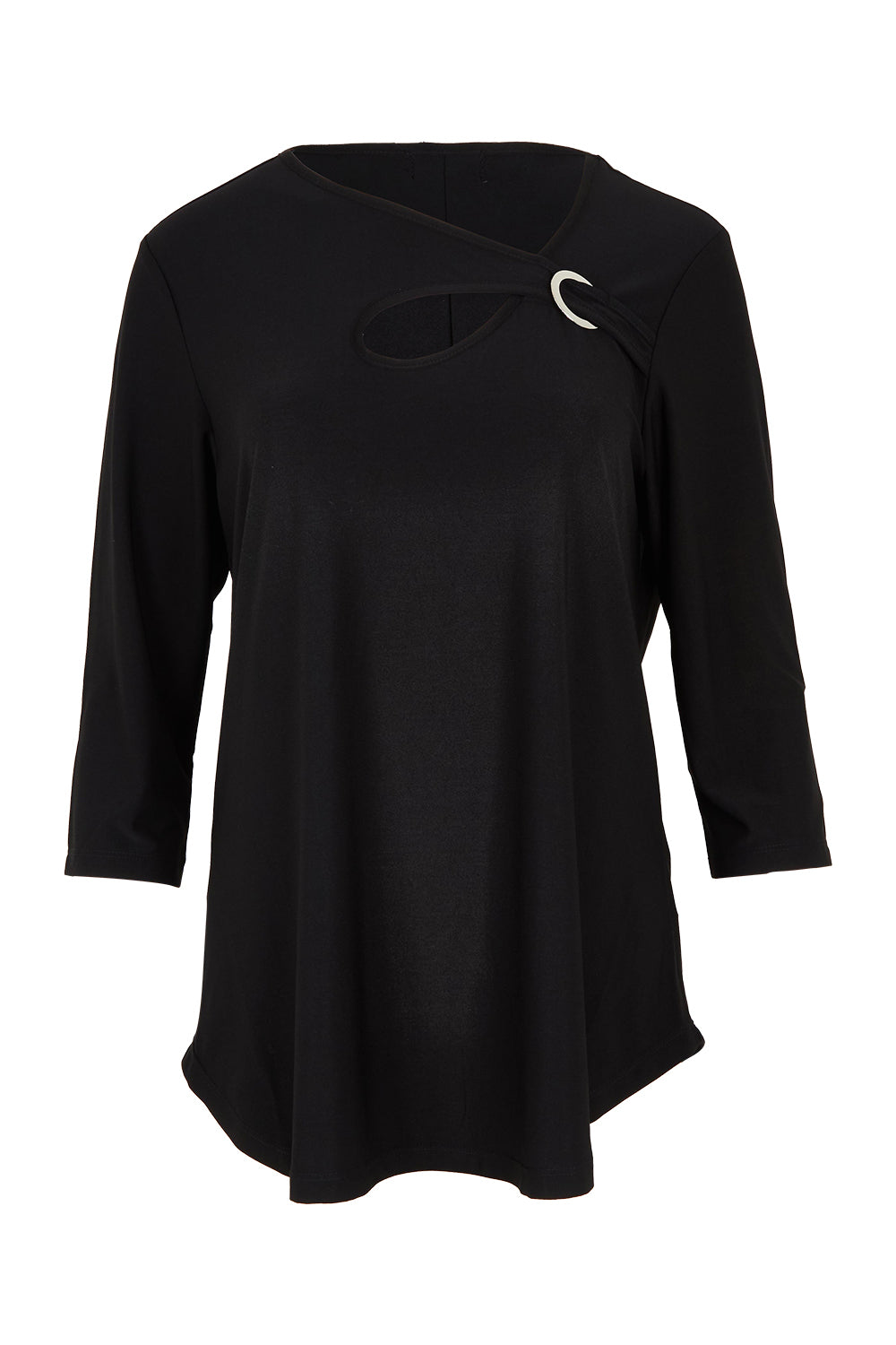 Product shot of the Ring Top in colour Black (Black), from the front