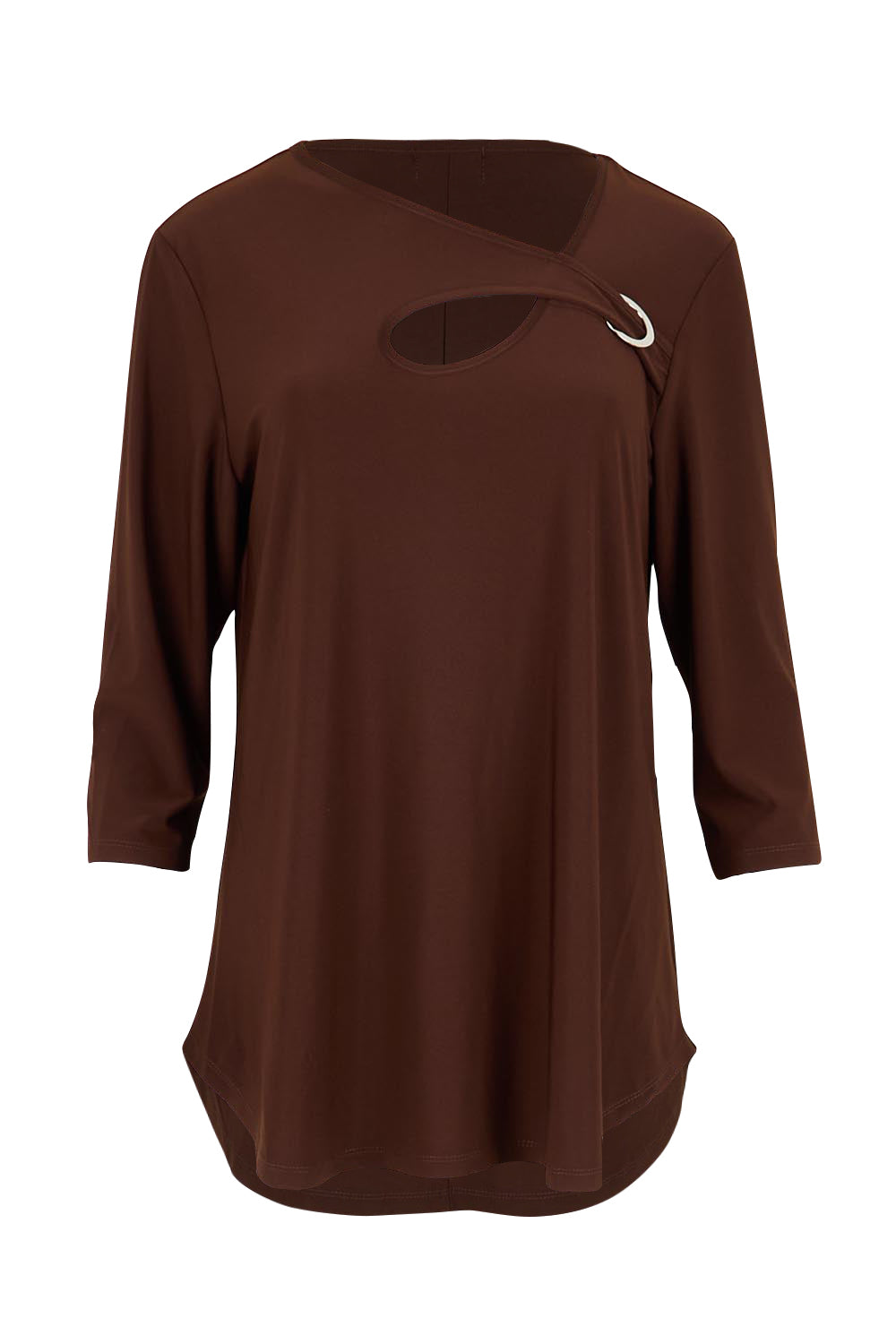 Product shot of the Ring Top – Choc in colour Choc, from the front