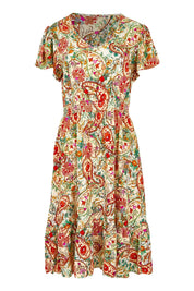Product shot of the Kiara Pocket Dress in colour Floral, from the front