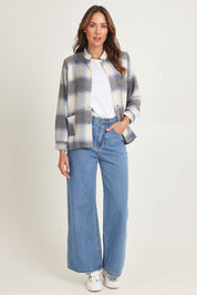 Check Stud Jacket – Blue