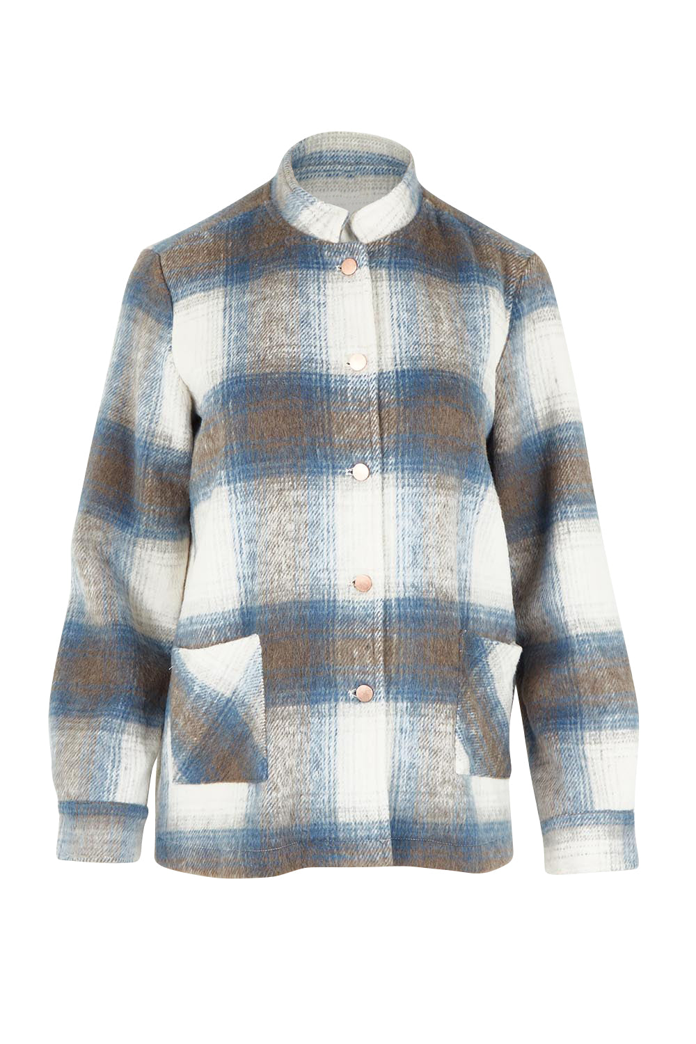 Check Stud Jacket – Blue