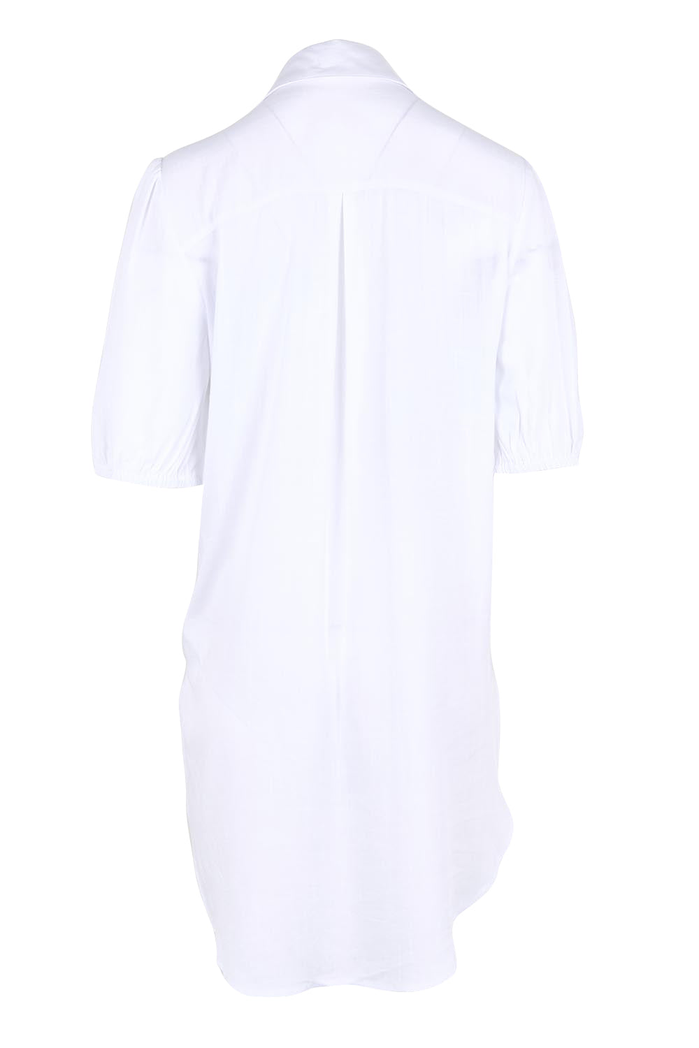 Product shot of the Drawstring Tunic Shirt – White in colour White, from the back
