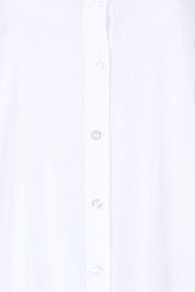 Product shot of the Drawstring Tunic Shirt – White in colour White, showing detail