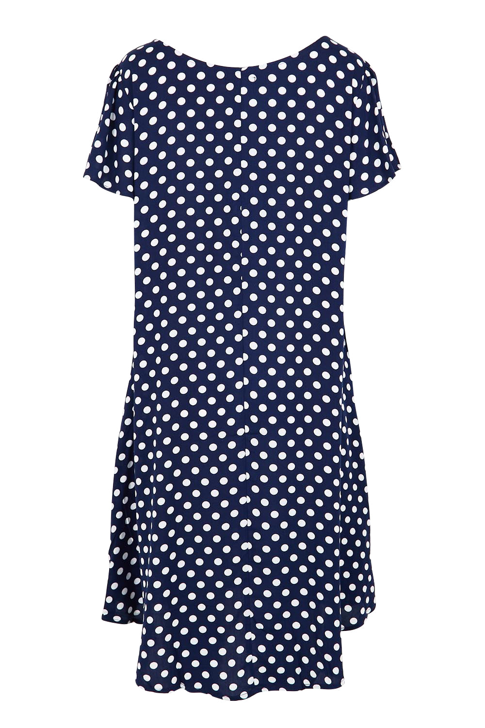 Product shot of the Flutter Swing Dress – Navywhite in colour Navywhite, from the back