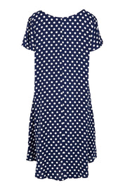 Product shot of the Flutter Swing Dress – Navywhite in colour Navywhite, from the back