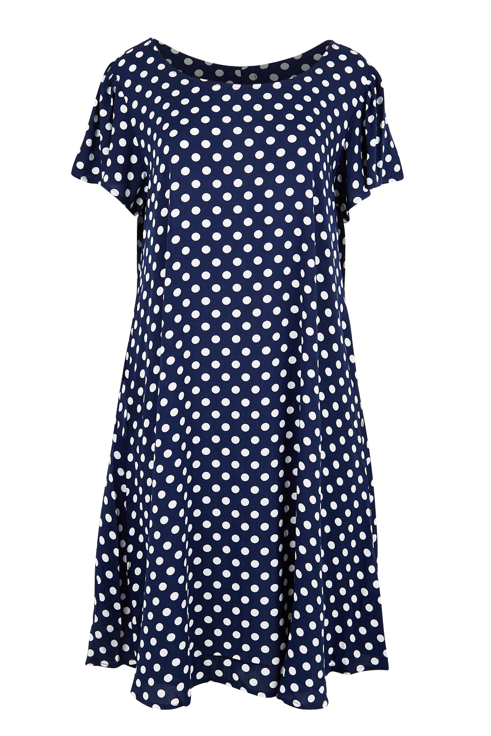 Product shot of the Flutter Swing Dress – Navywhite in colour Navywhite, from the front