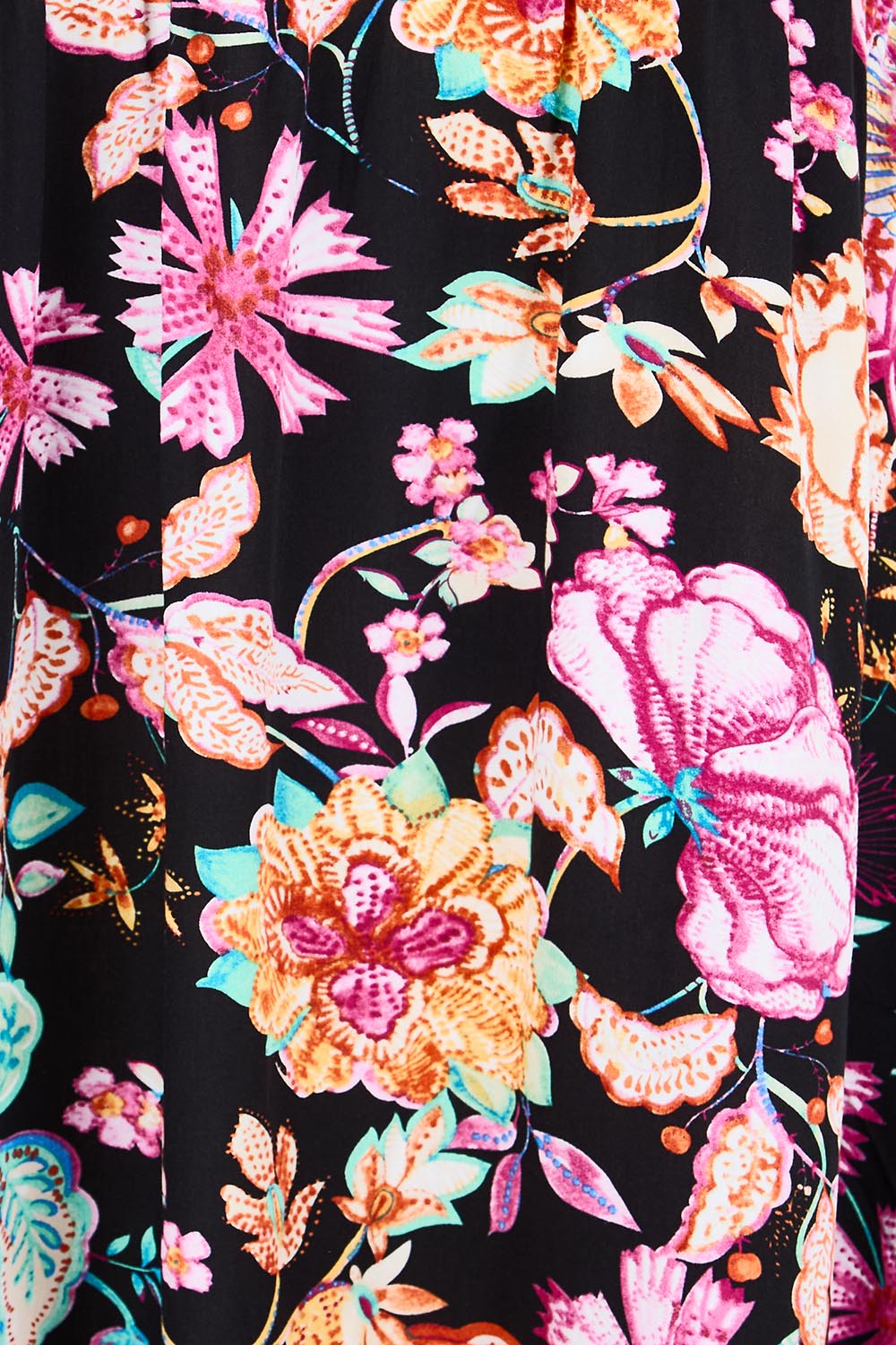 Product shot of the Heatwave Dress – Black in colour Black, showing detail