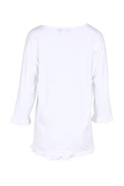 Product shot of the Ruffle Top – White in colour White, from the back
