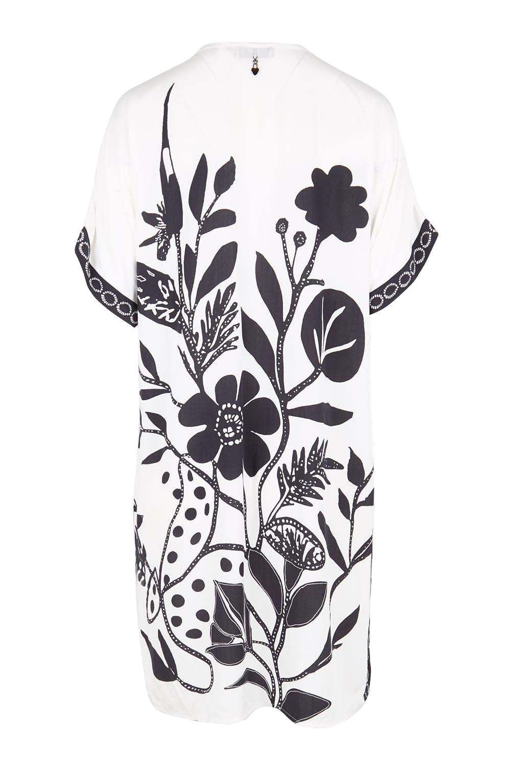 Product shot of the Kimono Shift Dress – Blkprint in colour Blkprint, from the back