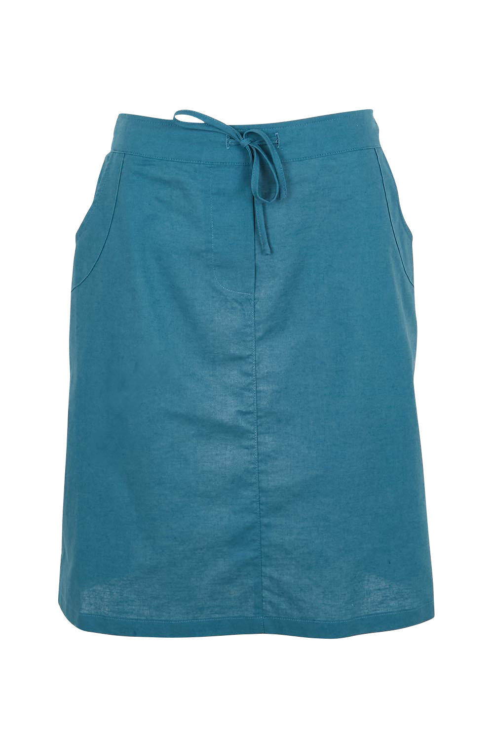 Product shot of the Linen Pocket Skirt – Ink in colour Ink, from the front