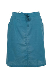 Product shot of the Linen Pocket Skirt – Ink in colour Ink, from the front