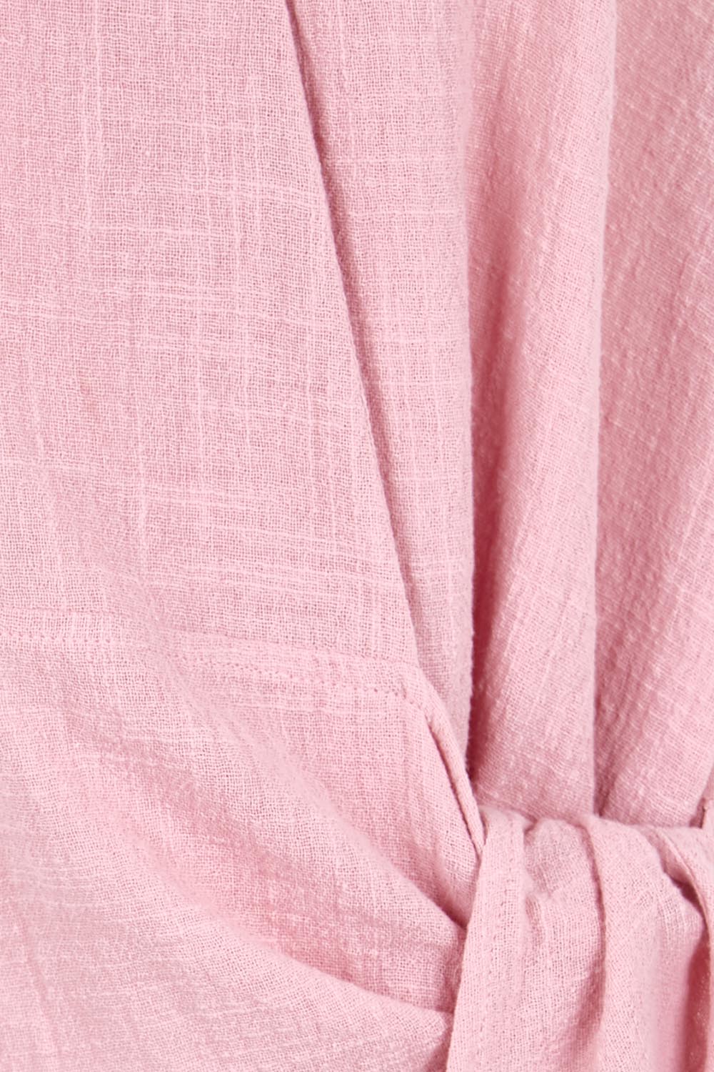 Product shot of the Core Wrap Over Top – Rose in colour Rose, showing detail