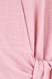 Product shot of the Core Wrap Over Top – Rose in colour Rose, showing detail
