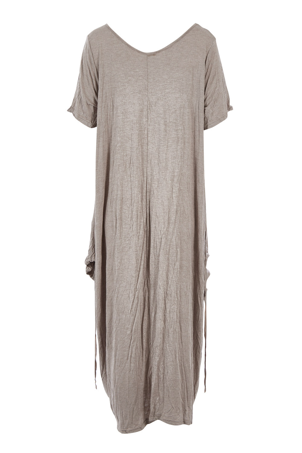 Product shot of the Primrose Dress in colour Oatmeal, from the back
