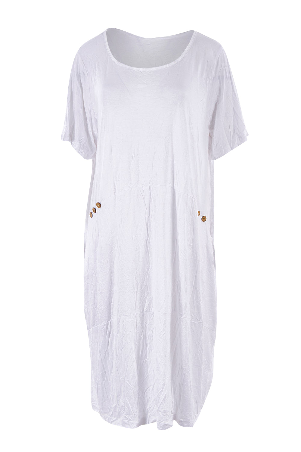Product shot of the Happy Petals Bounce Dress in colour White (White), from the front
