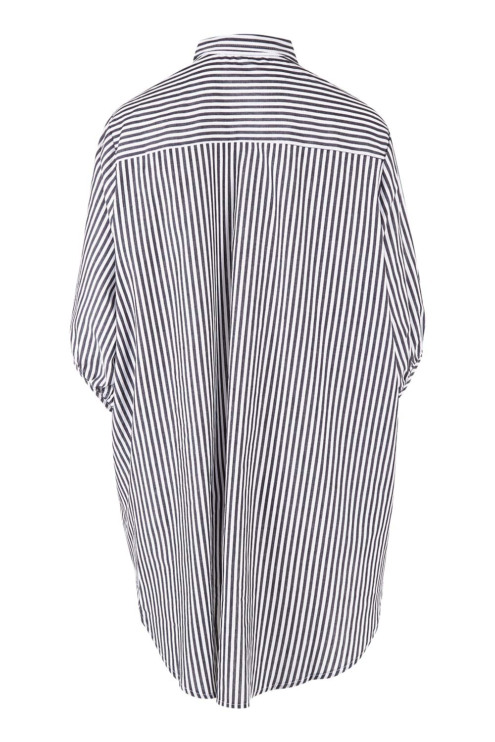 Preloved Oversized Stripe Shirt - Black