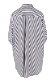 Preloved Oversized Stripe Shirt - Black