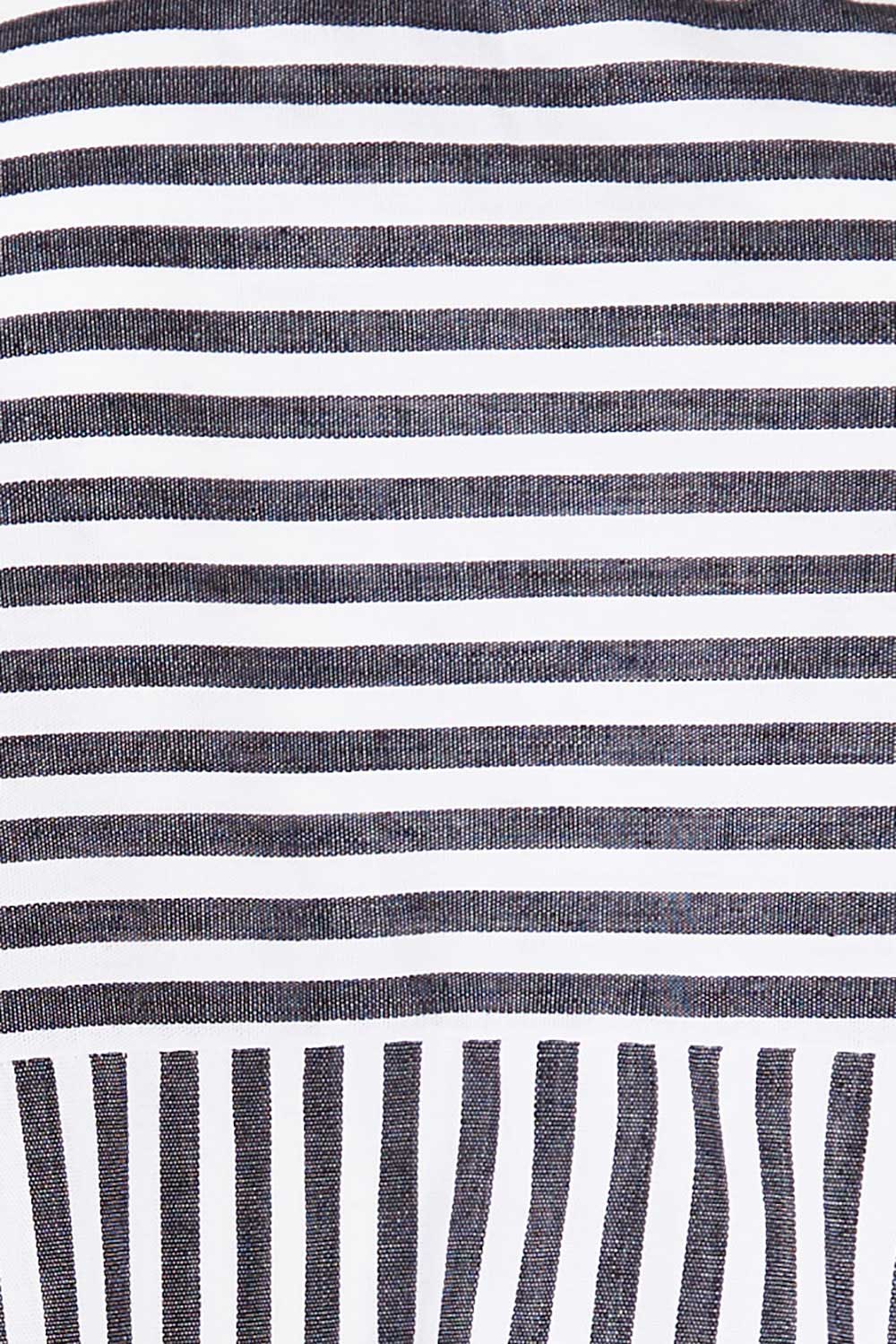 Preloved Oversized Stripe Shirt - Black
